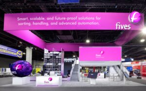 Fives double-deck trade show booth exhibit at MOdex